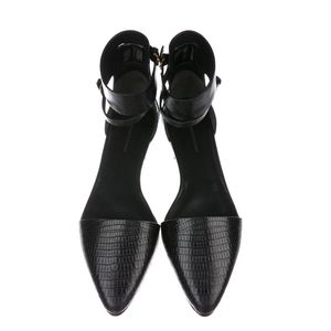 ALEXANDER WANG Elsa Embossed Leather Flats BLACK